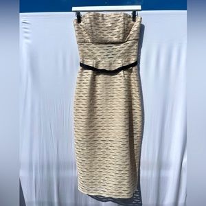 Elegant Wedding Guest Dress - Strapless, Mid Length